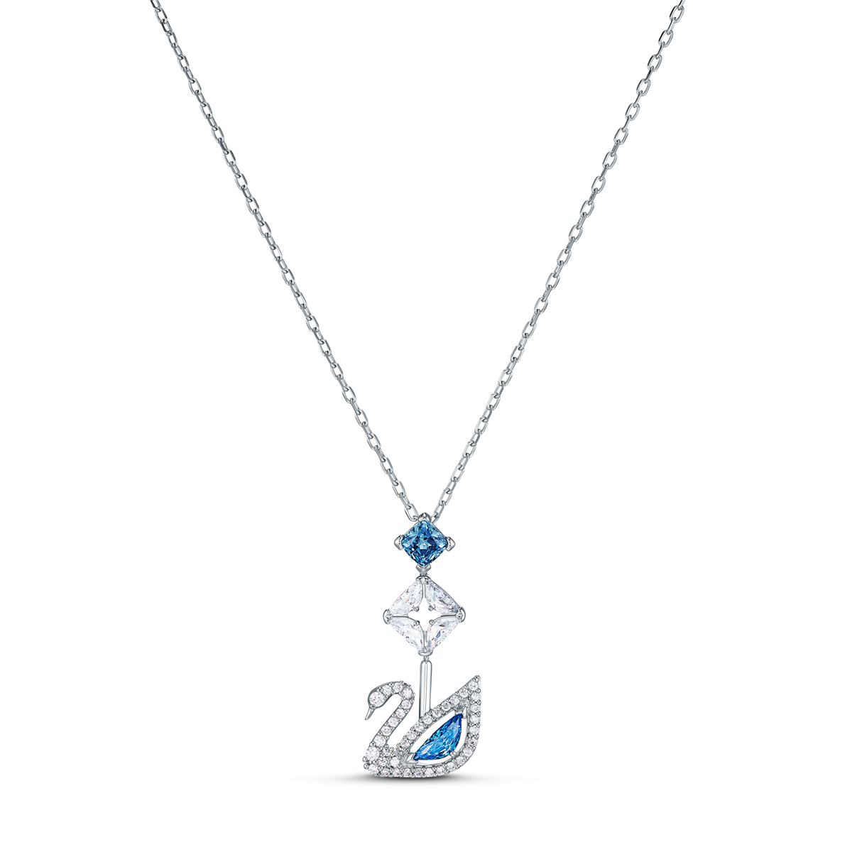 Swarovski Necklace Dazzling Swan Necklace Y Crystal Fuschia Rhodium Silver